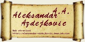 Aleksandar Azdejković vizit kartica